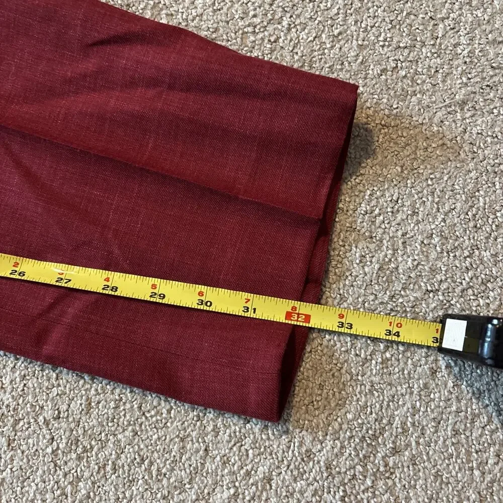 David Alan Dormeuil Cloth Luxury Natural Fibers Red Men Dress Pants Linen Blend